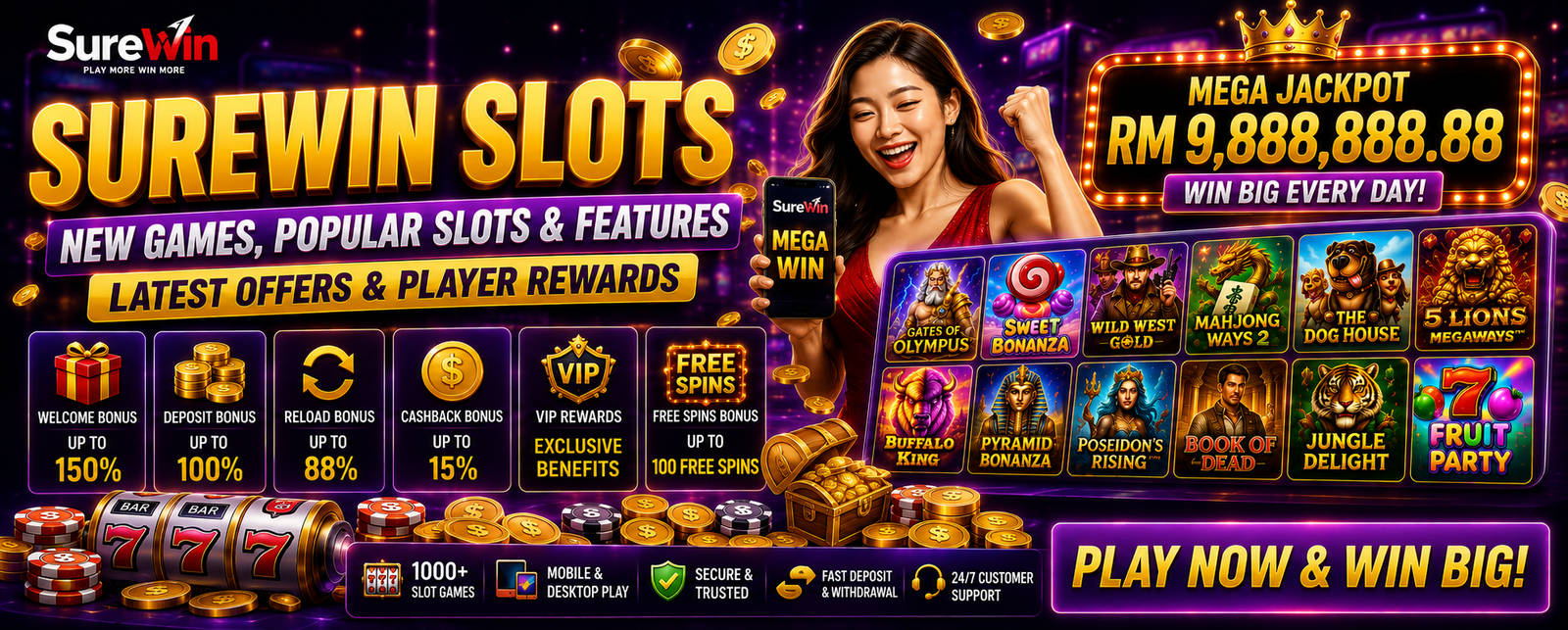 SureWin Slots – New Games, Popular Slots & Features