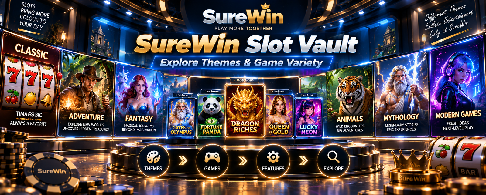 SureWin Slot Vault: Explore Themes & Game Variety
